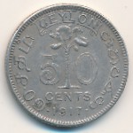 Ceylon, 50 cents, 1913–1917