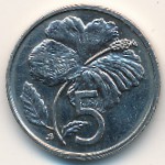 Острова Кука, 5 центов (1987–1994 г.)