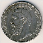 Баден, 5 марок (1875–1888 г.)