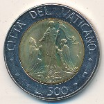 Vatican City, 500 lire, 1990