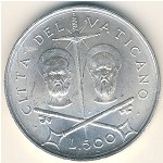 Vatican City, 500 lire, 1967