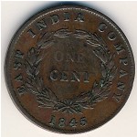 Стрейтс-Сетлментс, 1 цент (1845 г.)