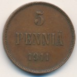 Финляндия, 5 пенни (1896–1917 г.)