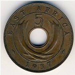 Восточная Африка, 5 центов (1937–1941 г.)