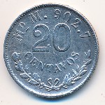 Mexico, 20 centavos, 1898–1905