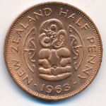 Новая Зеландия, 1/2 пенни (1956–1965 г.)