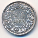Швейцария, 1/2 франка (1875–1967 г.)