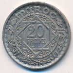 Morocco, 20 francs, 1946