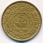 Morocco, 5 francs, 1946