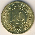 Peru, 10 centimos, 1985–1987