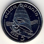 Isle of Man, 5 pence, 1988–1990