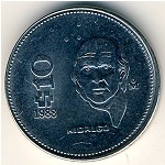 Мексика, 10 песо (1985–1990 г.)