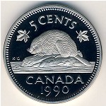 Canada, 5 cents, 1990–2001