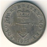 Британская Вест-Индия, 1/8 доллара (1820–1822 г.)