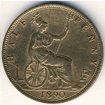 Great Britain, 1/2 penny, 1874–1894