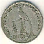 Guatemala, 1/4 quetzal, 1926–1929