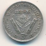 South Africa, 3 pence, 1948–1950