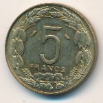 Экваториальные Африканские Штаты, 5 франков (1965–1973 г.)