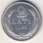 Латвия, 2 лата (1925–1926 г.)