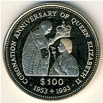 Tuvalu, 100 dollars, 1993