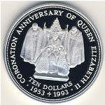 Fiji, 10 dollars, 1993