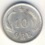 Denmark, 10 ore, 1894–1905