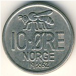 Norway, 10 ore, 1959–1973