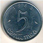 Франция, 5 сентим (1961–1964 г.)