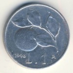 Italy, 1 lira, 1946–1950