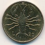 San Marino, 20 lire, 1974