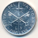Vatican City, 5 lire, 1967