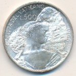 Vatican City, 500 lire, 1966