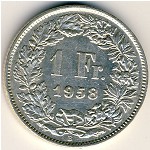 Швейцария, 1 франк (1875–1967 г.)