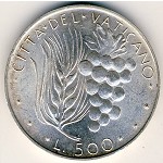 Vatican City, 500 lire, 1970–1976
