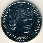 Gibraltar, 1 crown, 1991