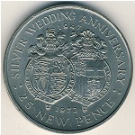 Gibraltar, 25 new pence, 1972