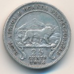 Восточная Африка, 25 центов (1912–1918 г.)