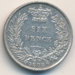 Великобритания, 6 пенсов (1838–1866 г.)