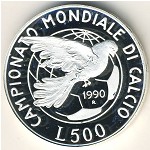 Italy, 500 lire, 1990