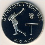 South Korea, 1000 won, 1988