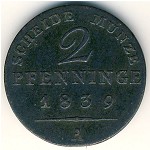 Пруссия, 2 пфеннинга (1821–1840 г.)