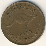 Австралия, 1/2 пенни (1939–1948 г.)