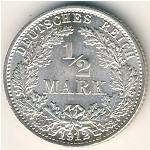 Germany, 1/2 mark, 1905–1919