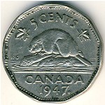 Canada, 5 cents, 1946–1947
