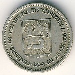 Venezuela, 50 centimos, 1954