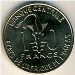 Западная Африка, 10 франков (1981–2017 г.)