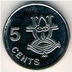 Соломоновы острова, 5 центов (1993–2005 г.)
