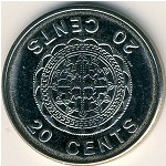 Соломоновы острова, 20 центов (1987–2008 г.)