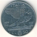 Italy, 50 centesimi, 1939–1940