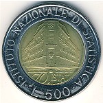 Italy, 500 lire, 1996